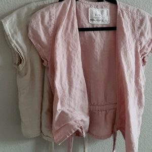 NOTPERFECTLINEN wrap top Lithuanian linen S/M